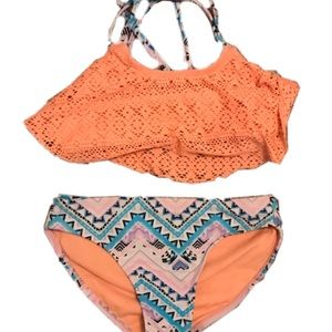Pink tropical bathing suit